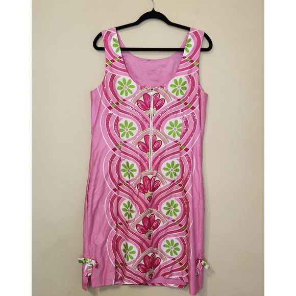 Lilly Pulitzer Jubilee Pink Floral Shift Dress Size 14 50th Anniversary - Picture 4 of 10